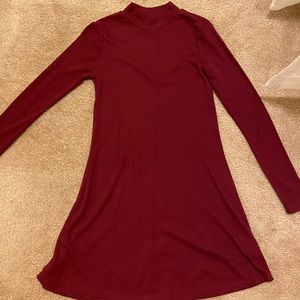 Burgundy t shirt dress